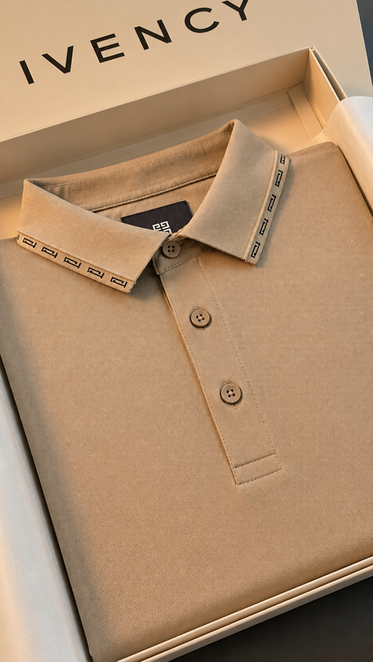 Luxury Beige Textured Givenchy T-Shirt for Men | Premium Casual Polo Tee