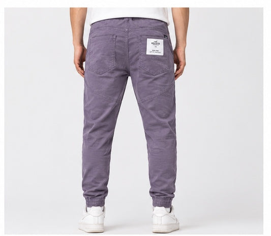 Hollister Men’s Lavender Purple Drawstring Jogger Pants – Slim Fit Streetwear Trousers