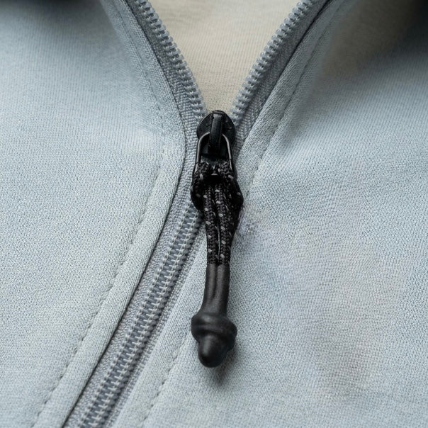 Premium Powder Blue Zip Tommy Hilfiger T-Shirt for Men | Luxury Half-Zip Casual Tee