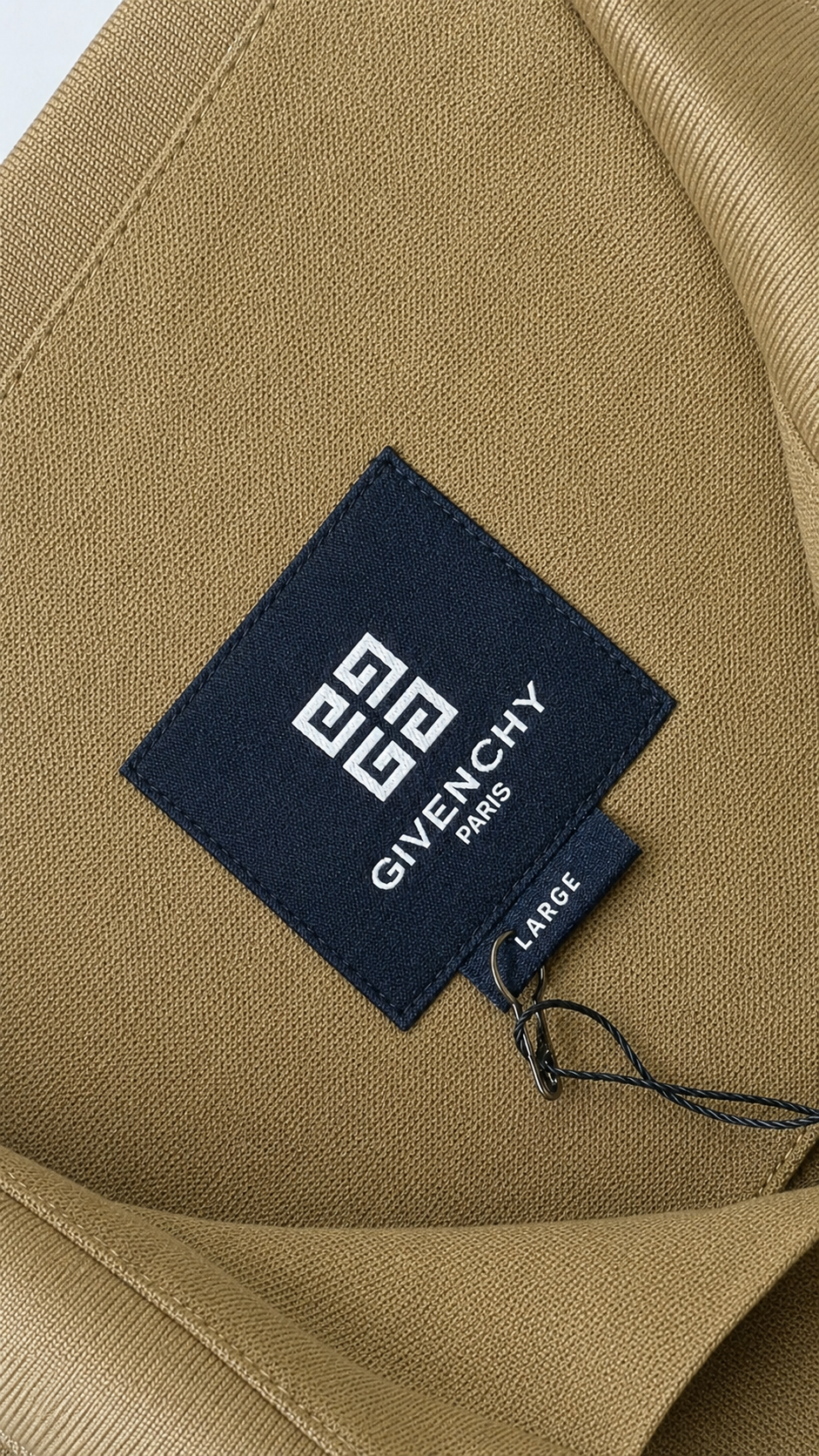 Luxury Olive Green Textured Givenchy T-Shirt for Men | Premium Casual Polo Tee