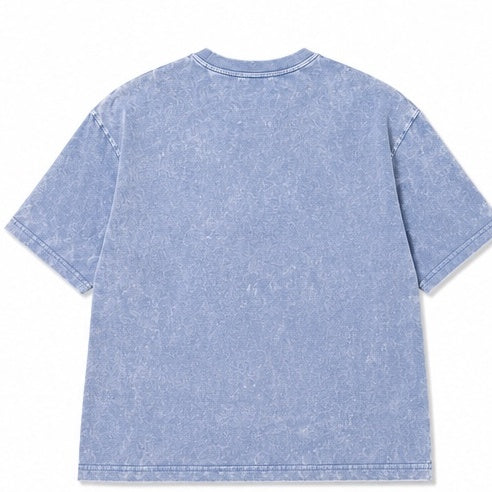 Vintage Acid Wash Oversized T-Shirt – Unisex Streetwear Tee | Powder Blue
