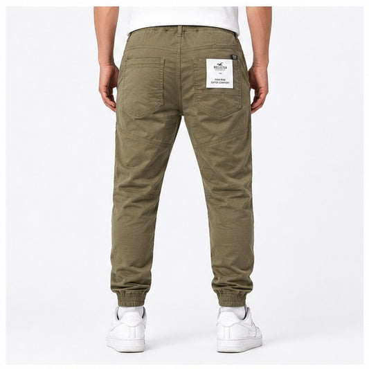 Hollister Men’s Olive Green Slim Fit Jogger Pants – Stretch Casual Cargo Style Trousers