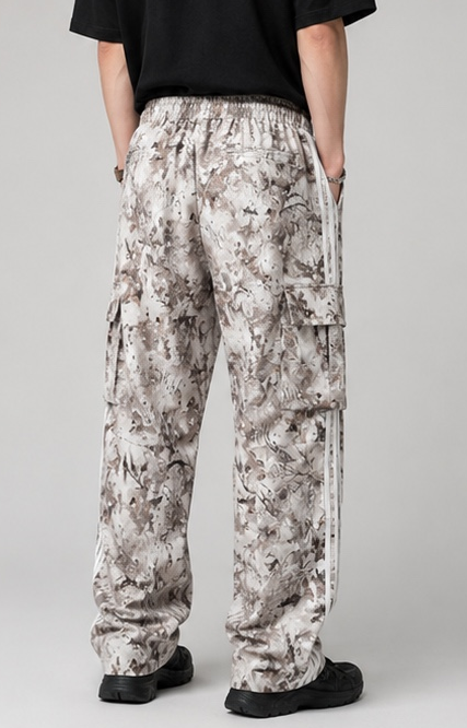 Urban Camo Cargo Track Pants – Beige Edition
