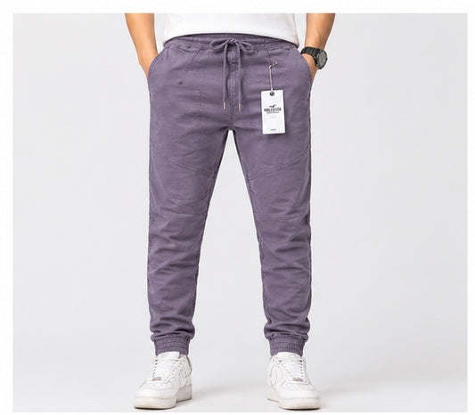 Hollister Men’s Lavender Purple Drawstring Jogger Pants – Slim Fit Streetwear Trousers